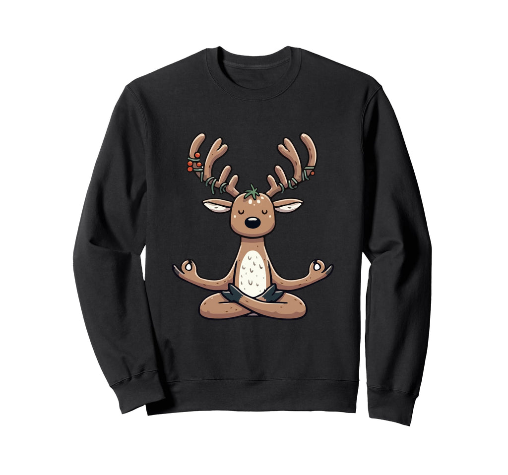 Meditation Reindeer Yoga Pose Sweatshirt - Streetwear Style for Adults - T-Shirt, Sweatshirt, Hoodie