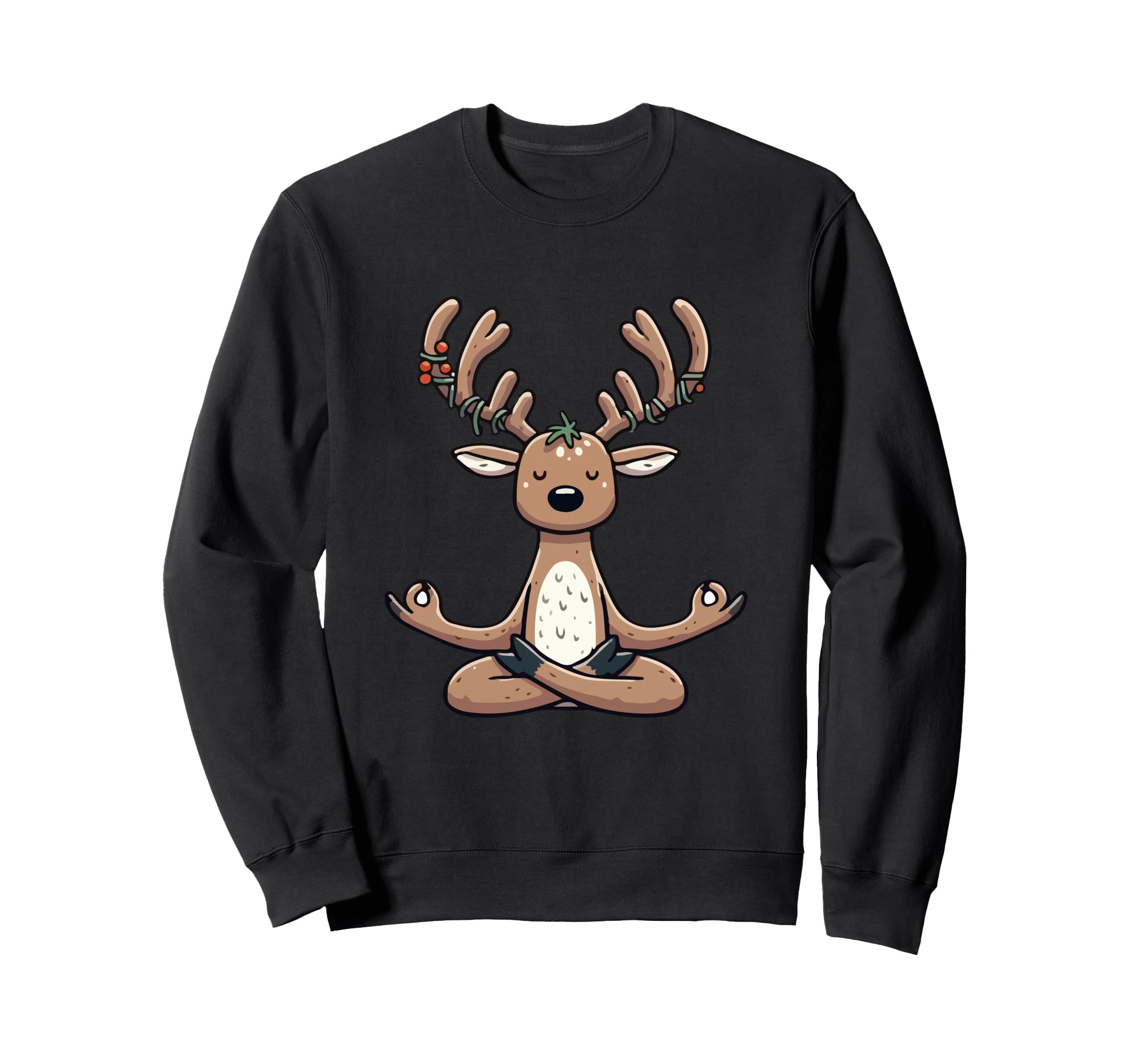 Meditation Reindeer Yoga Pose Sweatshirt - Streetwear Style for Adults - T-Shirt, Sweatshirt, Hoodie
