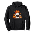 Ghost Reading Book Halloween Autumn Hoodie - Minimalist Print for Adults - T-Shirt, Sweatshirt, Hoodie