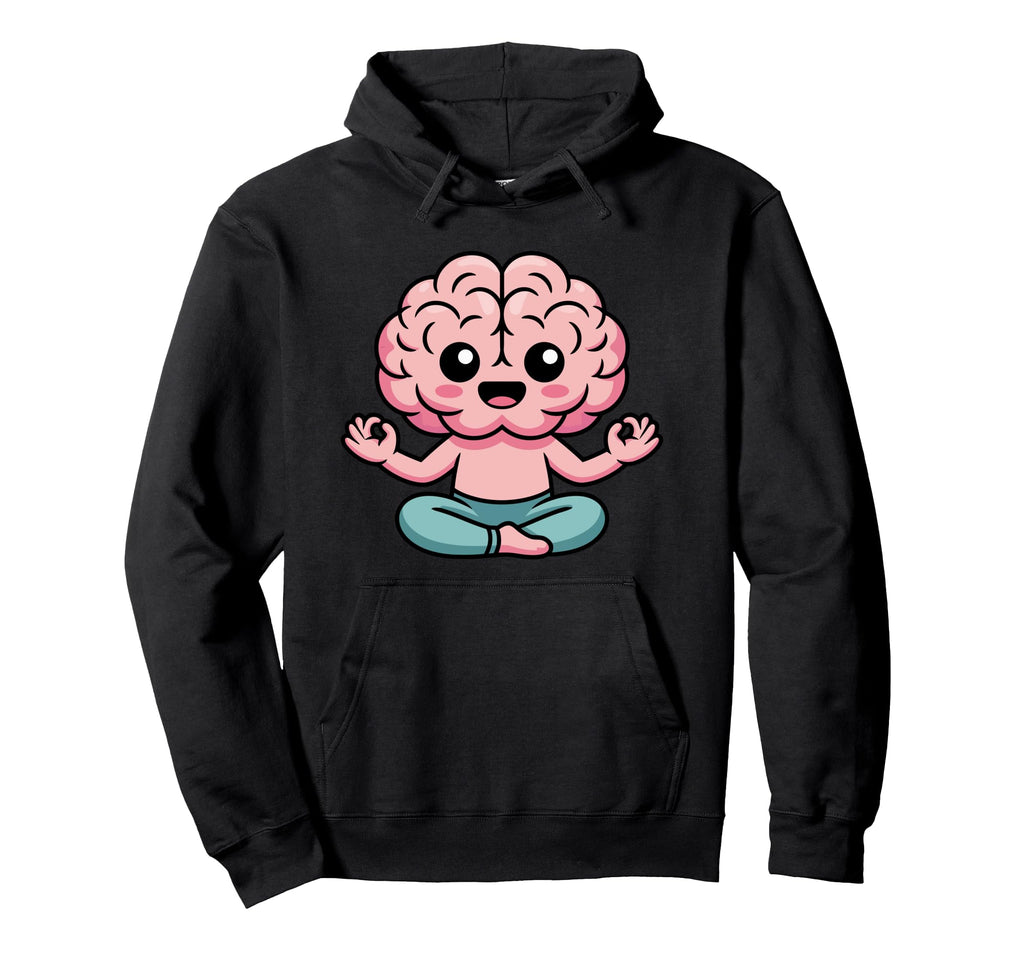 Brain Doing Yoga Funny Mindfulness Hoodie - Custom Art Print Unisex - T-Shirt, Sweatshirt, Hoodie