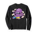 Octopus 8 Books Seafood Fans Funny Sweatshirt - Minimalist Print Men Women - T-Shirt, Sweatshirt, Hoodie