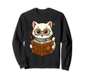 Cat Reading Book Nerd Kitty Sweatshirt - Streetwear Style for Adults - T-Shirt, Sweatshirt, Hoodie