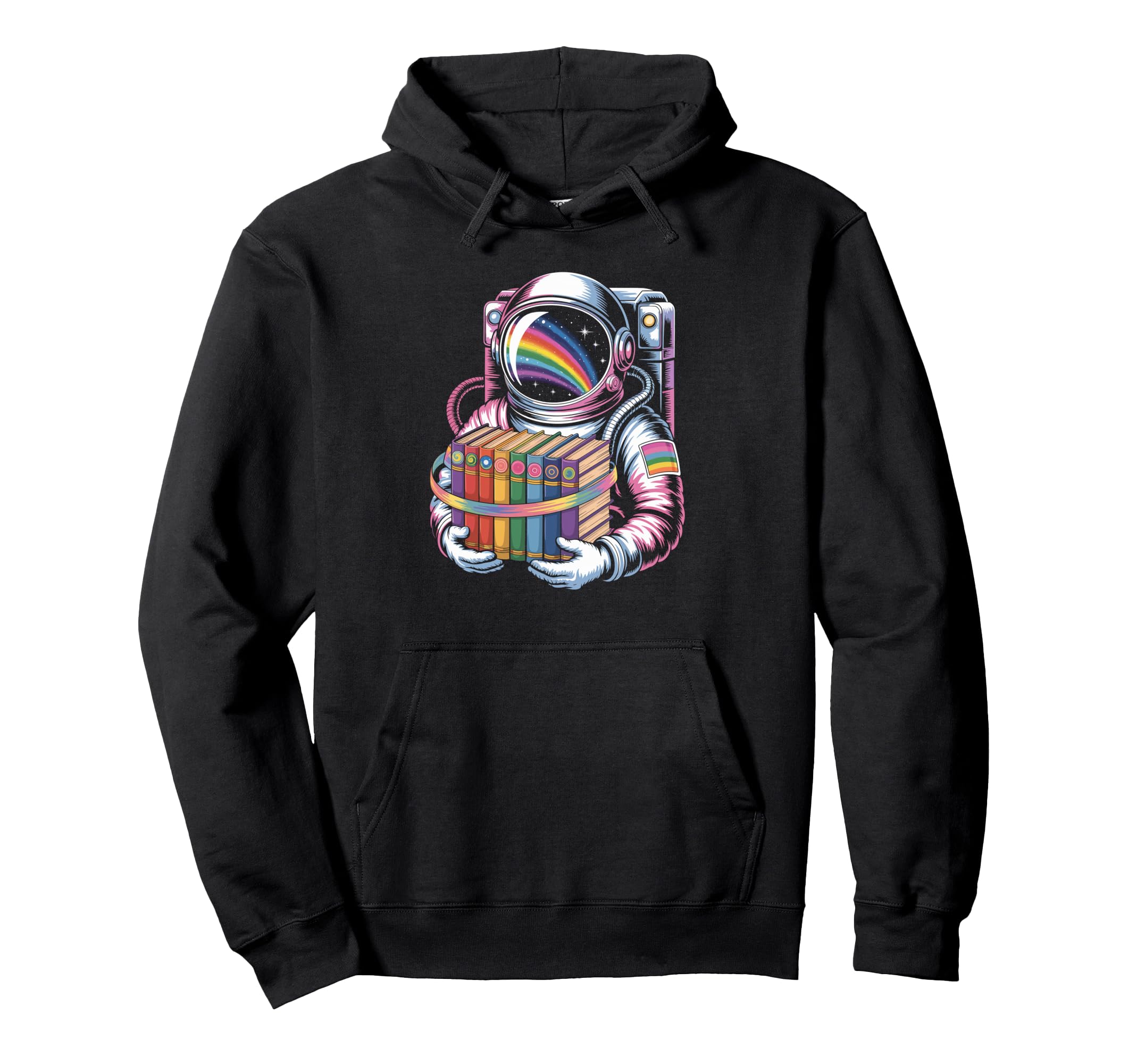 Awesome Astronaut Reading Cosmic Hoodie - Aesthetic Graphic Men Women - T-Shirt, Sweatshirt, Hoodie