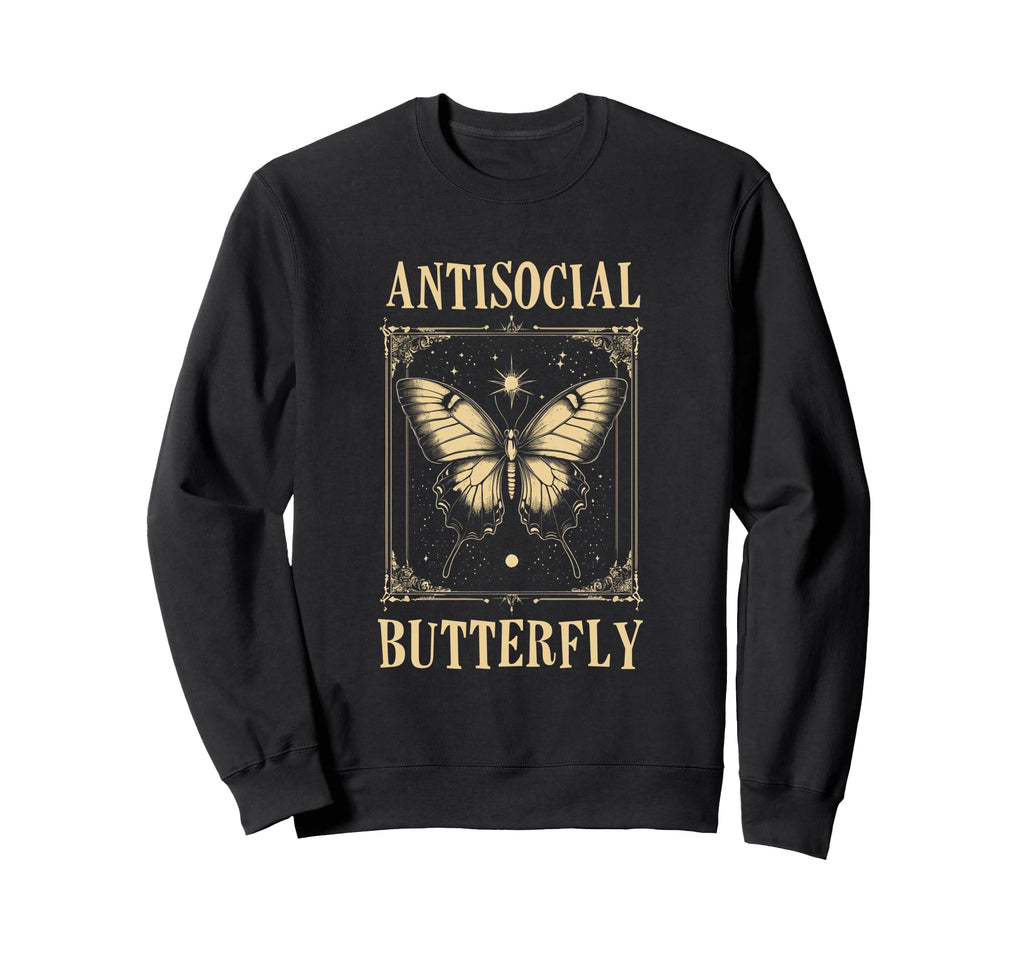 Antisocial Butterfly Gift Hoodie - Unique Graphic Men Women - T-Shirt, Sweatshirt, Hoodie