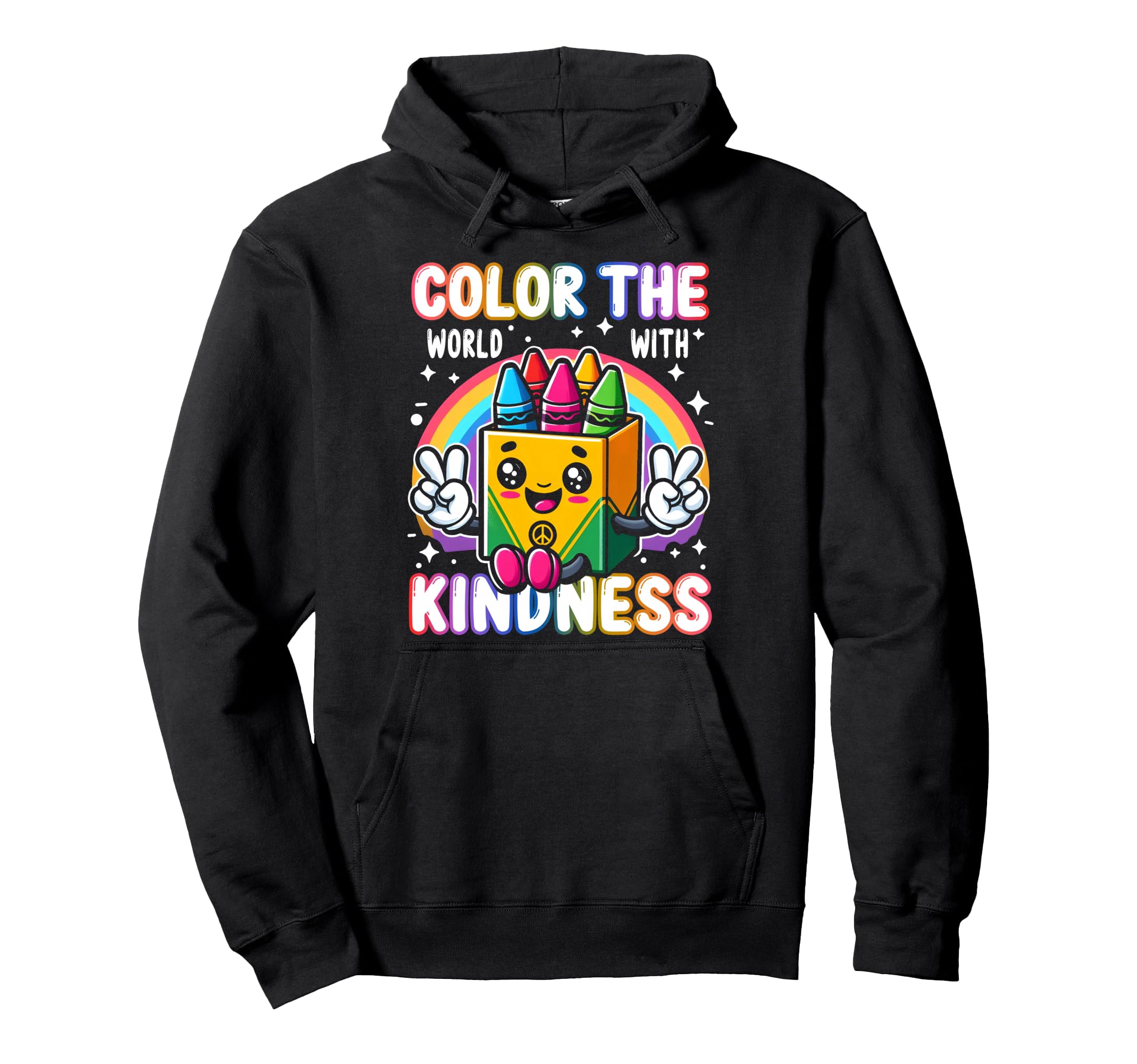 Color World Kindness Crayon Mental Hoodie - Fun Novelty Design for Adults - T-Shirt, Sweatshirt, Hoodie
