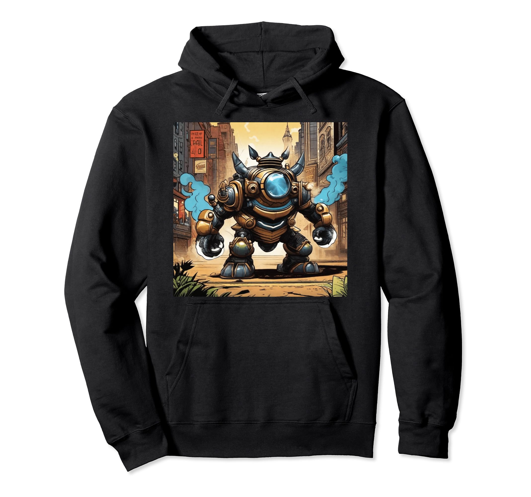 Robot Alien Comic Dystopian Scifi Nerd Hoodie - Graphic Print Men Women - T-Shirt, Sweatshirt, Hoodie