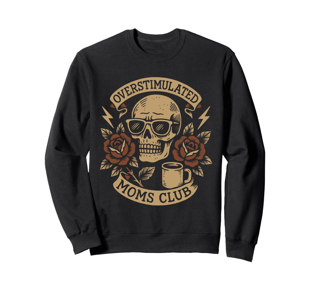 Overstimulated Moms Club Groovy Hoodie - Unique Graphic for Adults - T-Shirt, Sweatshirt, Hoodie