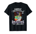 Easily Distracted Dragons And Books Nerds T-Shirt - Novelty Apparel Unisex - T-Shirt, Sweatshirt, Hoodie