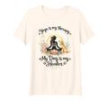 Womens Yoga Is My Therapy My Dog T-Shirt - Fun Novelty Design for Adults - T-Shirt, Sweatshirt, Hoodie