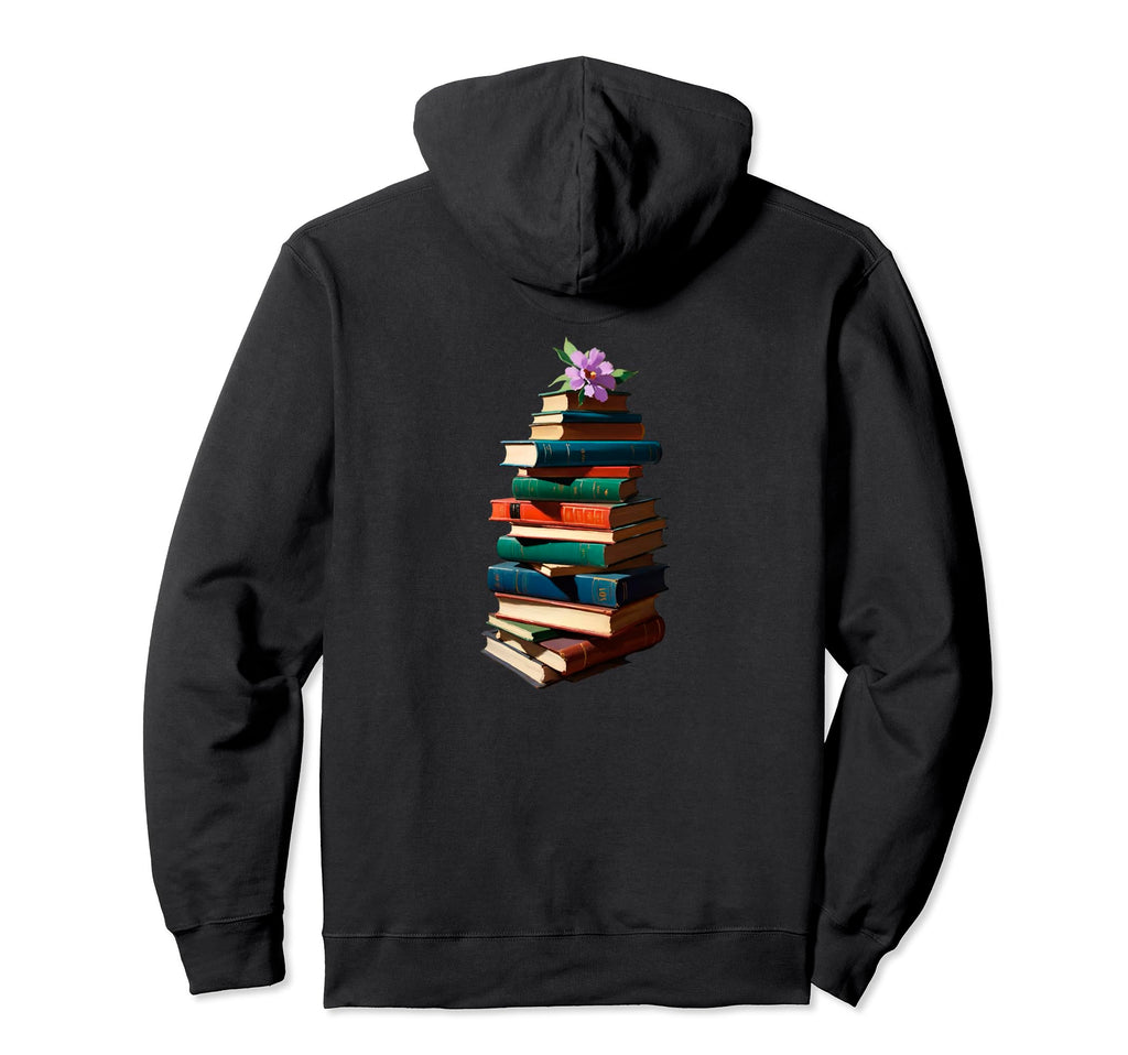 Book Worm Book Stack Reading Addict Hoodie - Custom Art Print for Adults - T-Shirt, Sweatshirt, Hoodie