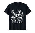Anti Social Butterfly Heart Butterfly T-Shirt - Aesthetic Graphic Unisex - T-Shirt, Sweatshirt, Hoodie