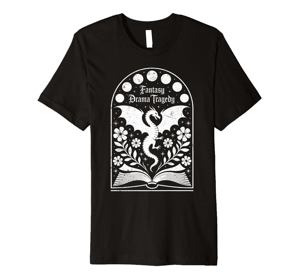 Fantasy Drama Tragedy Dragon Book T-Shirt - Custom Art Print for Adults - T-Shirt, Sweatshirt, Hoodie