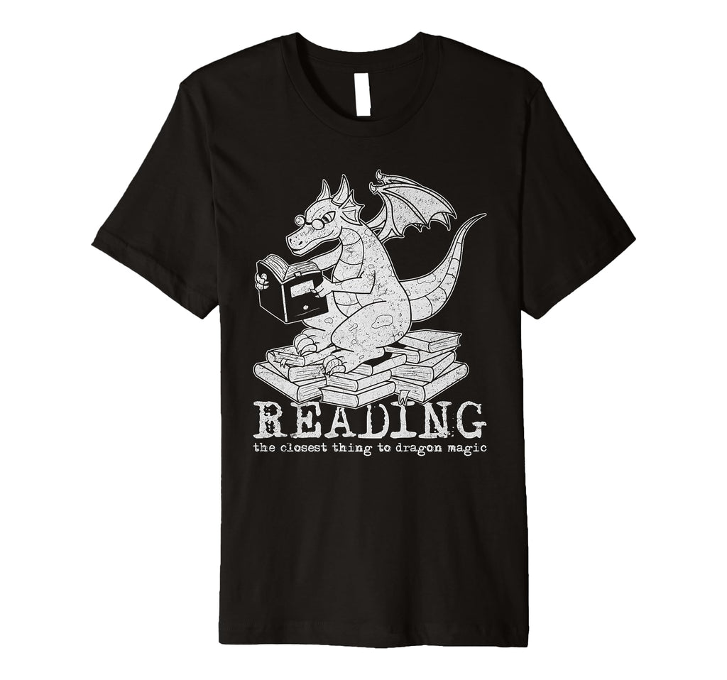 Magical Dragon Reading Books Fantasy T-Shirt - Streetwear Style Men Women - T-Shirt, Sweatshirt, Hoodie