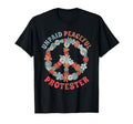 Floral Peace Sign Resist Shirts Protests T-Shirt - Aesthetic Graphic Unisex - T-Shirt, Sweatshirt, Hoodie