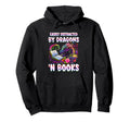 Easily Distracted Dragons N Books Hoodie - Fun Novelty Design Men Women - T-Shirt, Sweatshirt, Hoodie