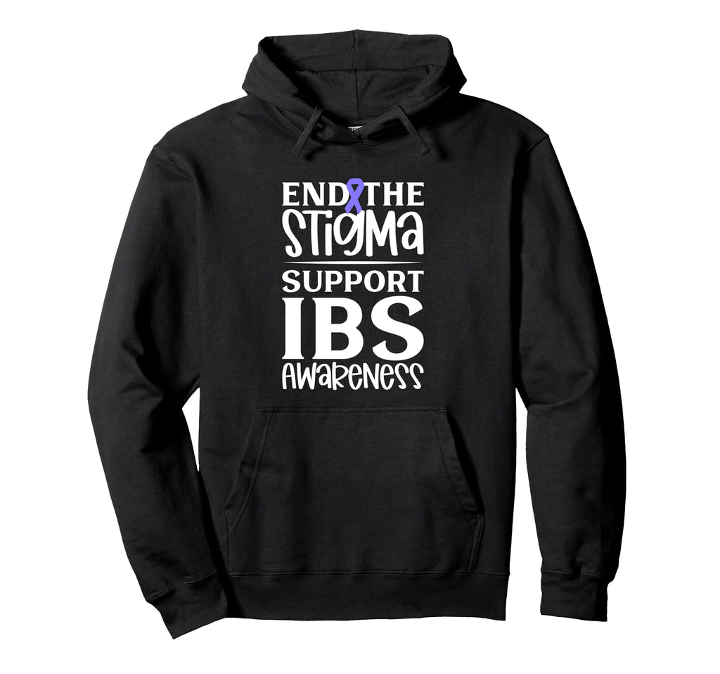 Ibs Support End Stigma Hoodie - Aesthetic Graphic Men Women - T-Shirt, Sweatshirt, Hoodie