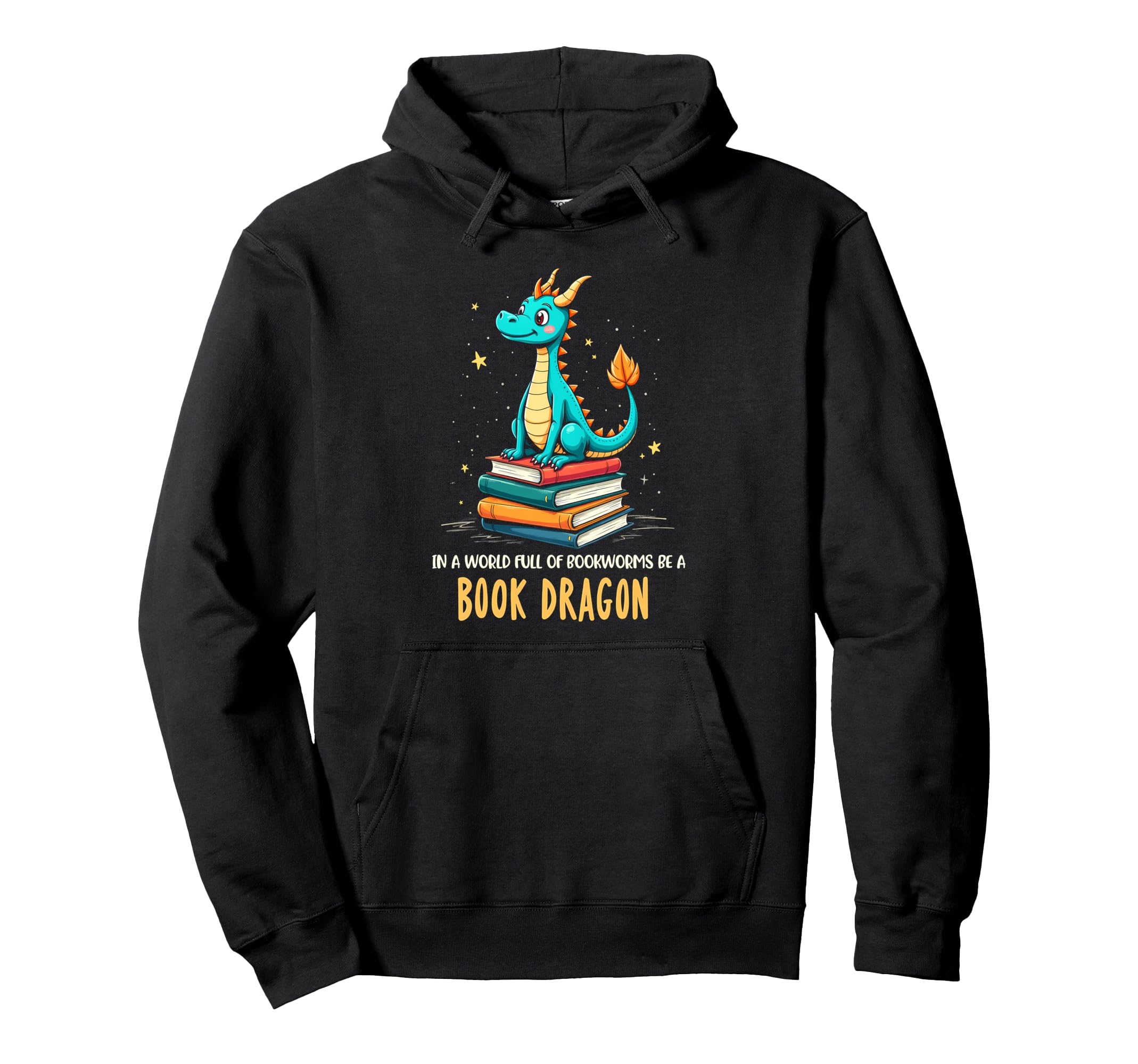 Unique Book Dragon Message Happy Reading Hoodie - Aesthetic Graphic Unisex - T-Shirt, Sweatshirt, Hoodie