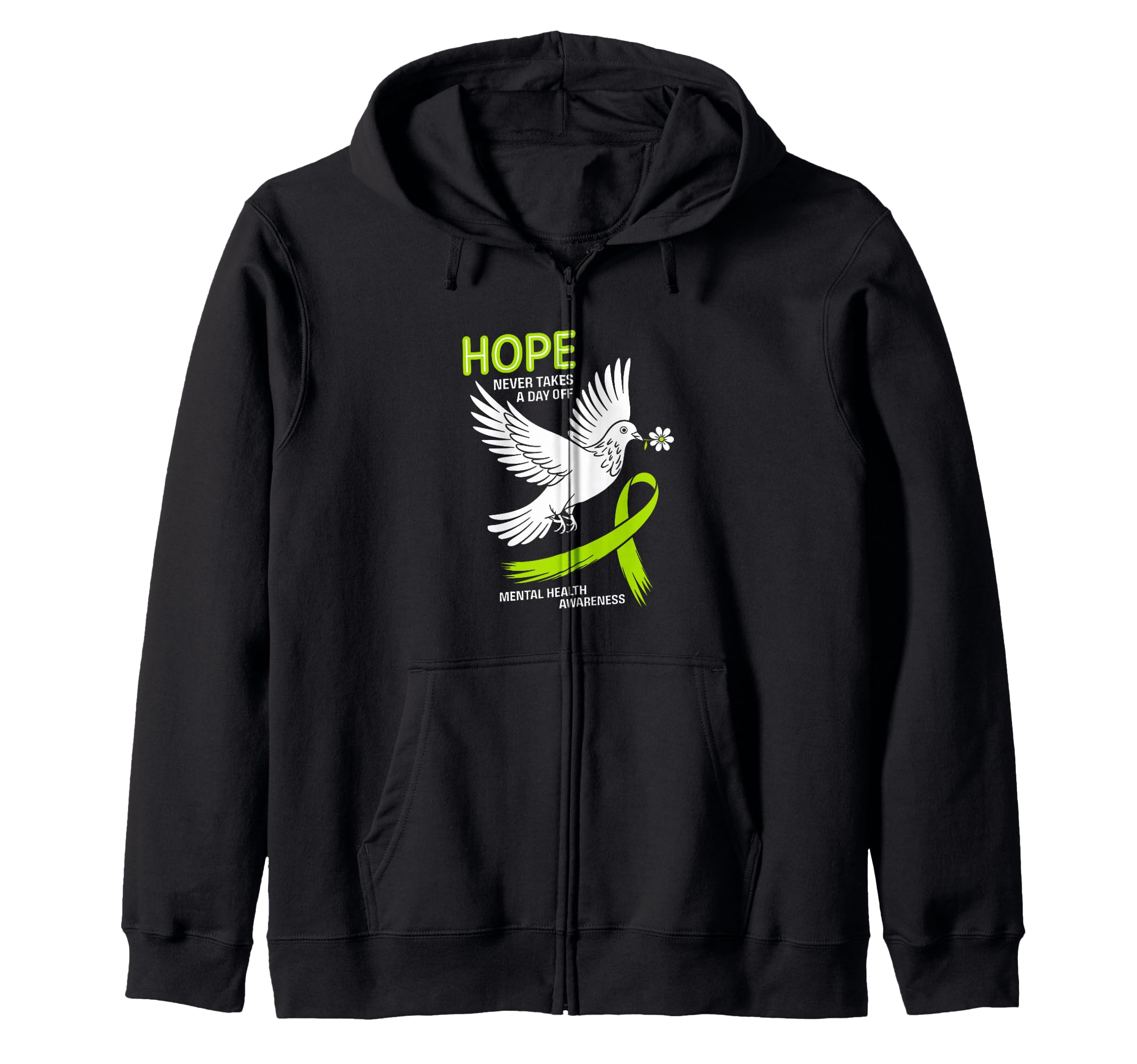 Mental Health Awareness Month Green Hoodie - Aesthetic Graphic for Adults - T-Shirt, Sweatshirt, Hoodie