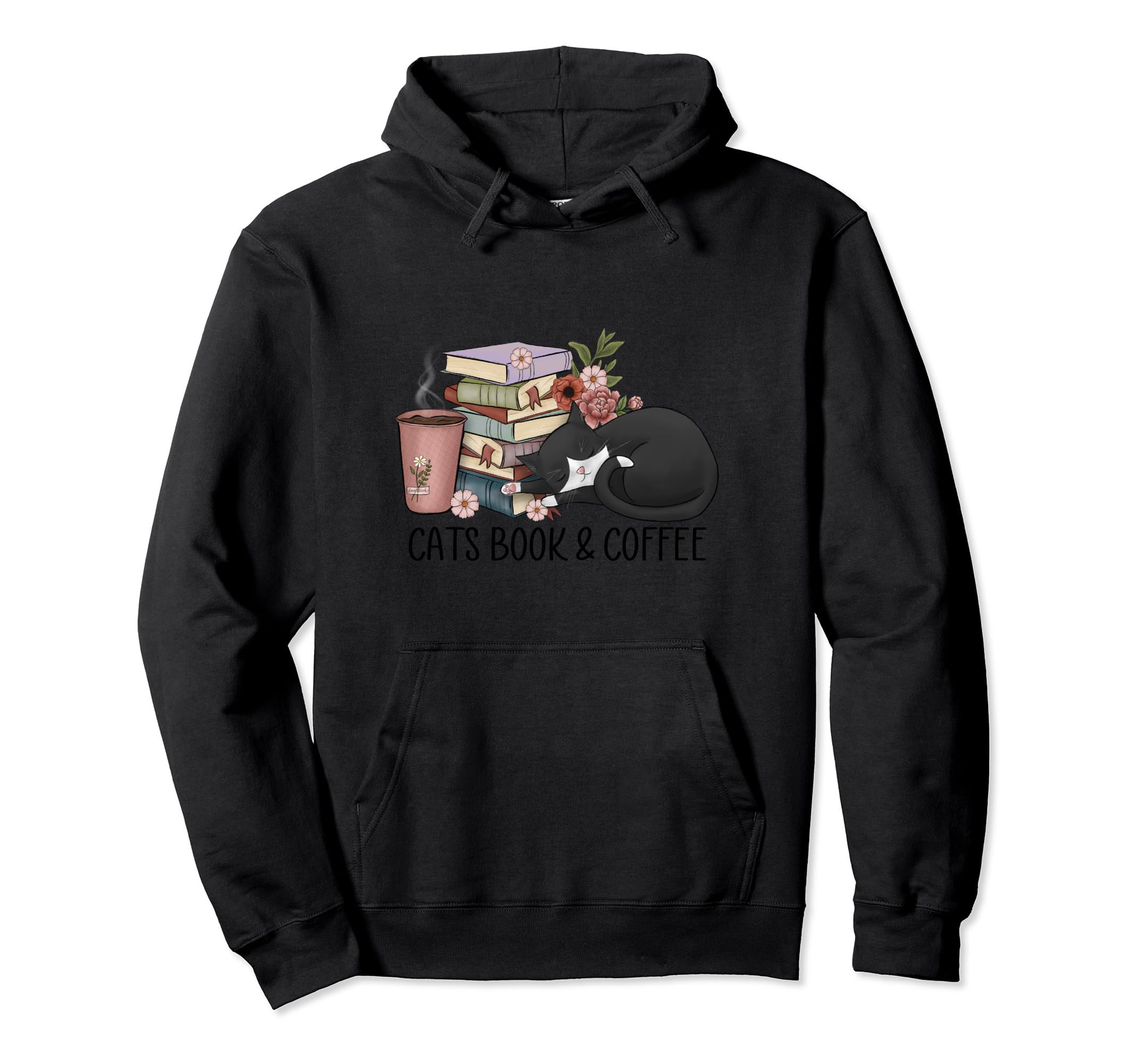 Cats Books Coffee Birthday Family Hoodie - Casual Everyday Wear Unisex - T-Shirt, Sweatshirt, Hoodie
