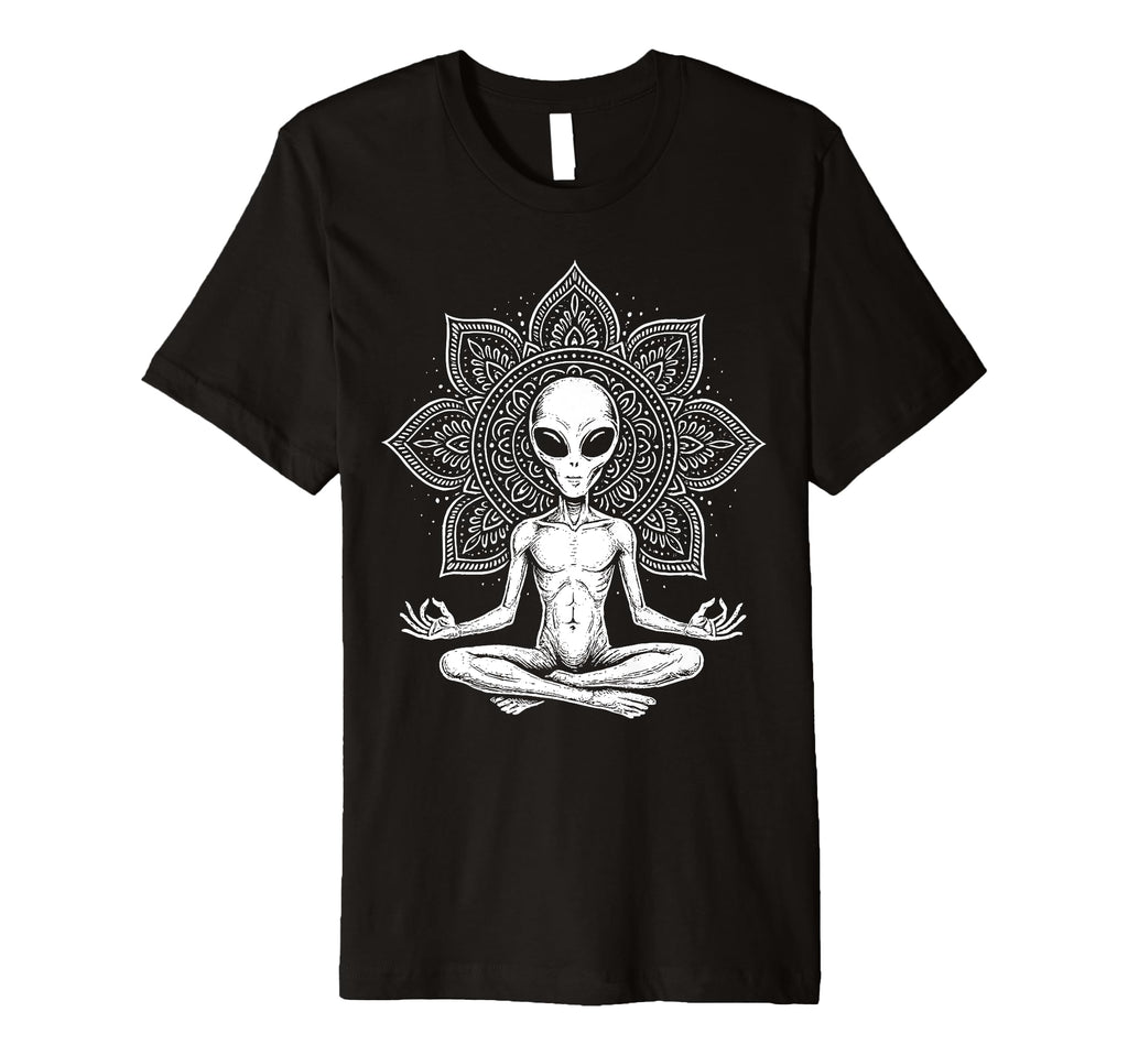 Alien Meditation Spiritual Mandala T-Shirt - Trendy Graphic for Adults - T-Shirt, Sweatshirt, Hoodie