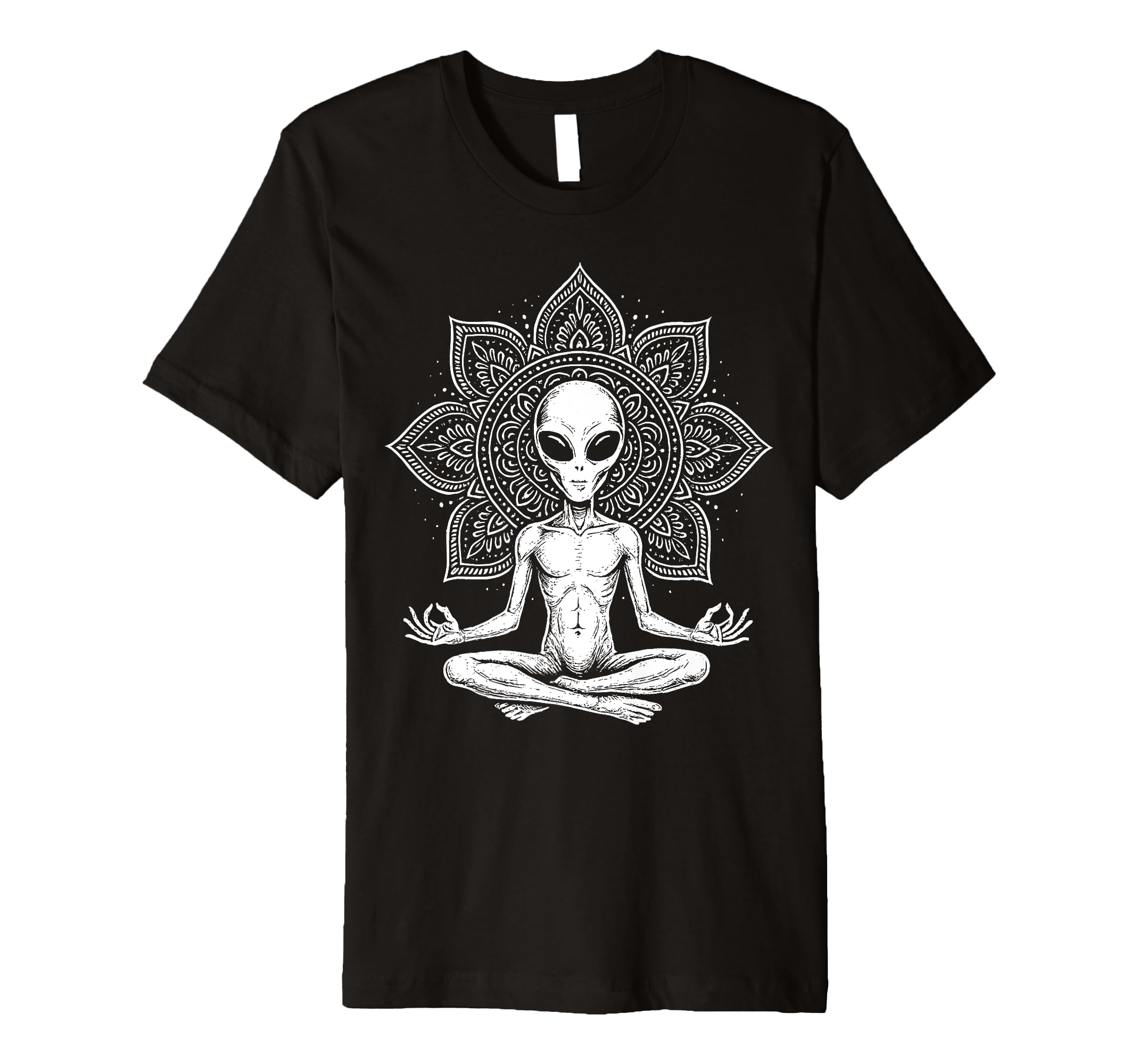 Alien Meditation Spiritual Mandala T-Shirt - Trendy Graphic for Adults - T-Shirt, Sweatshirt, Hoodie