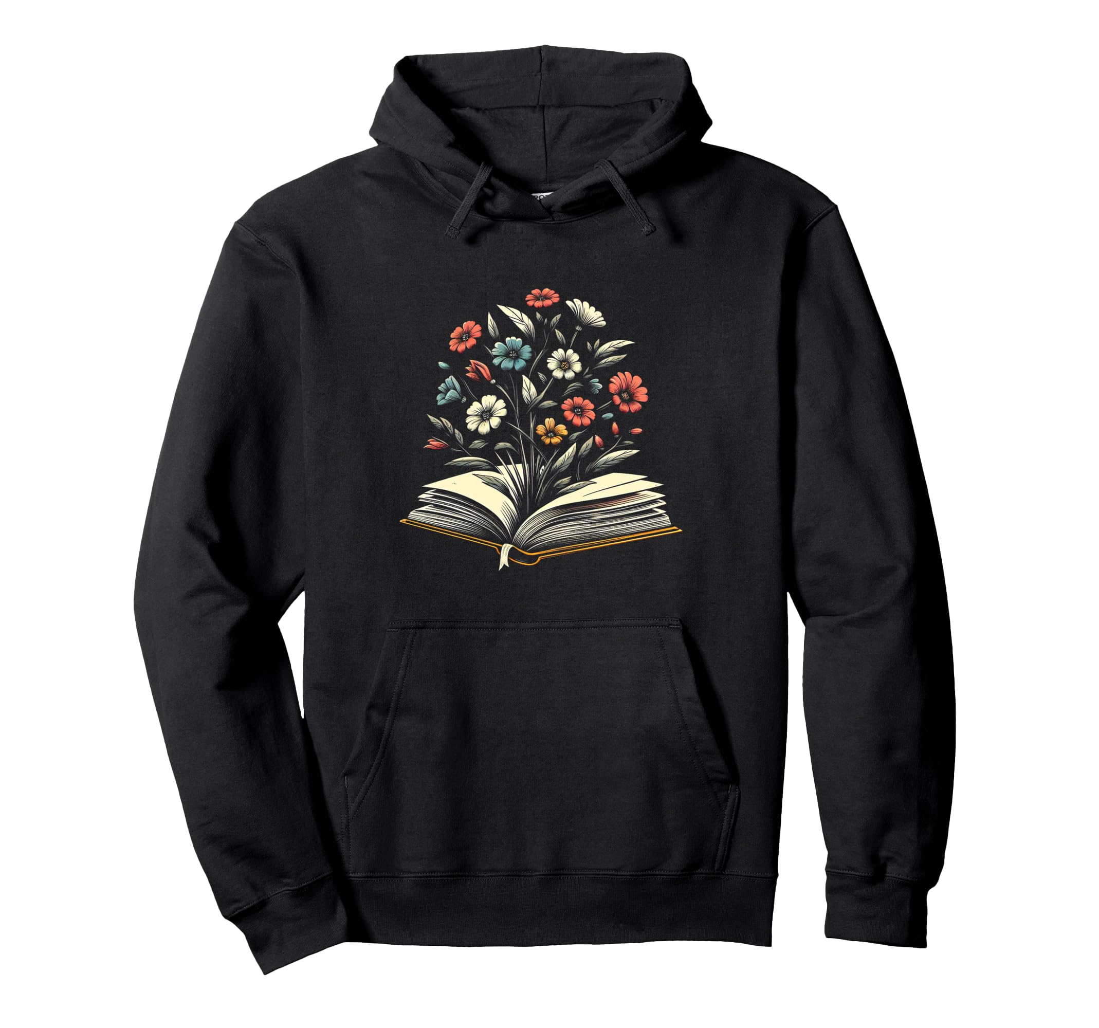 Wildflowers And Book Hoodie - Aesthetic Graphic Unisex - T-Shirt, Sweatshirt, Hoodie