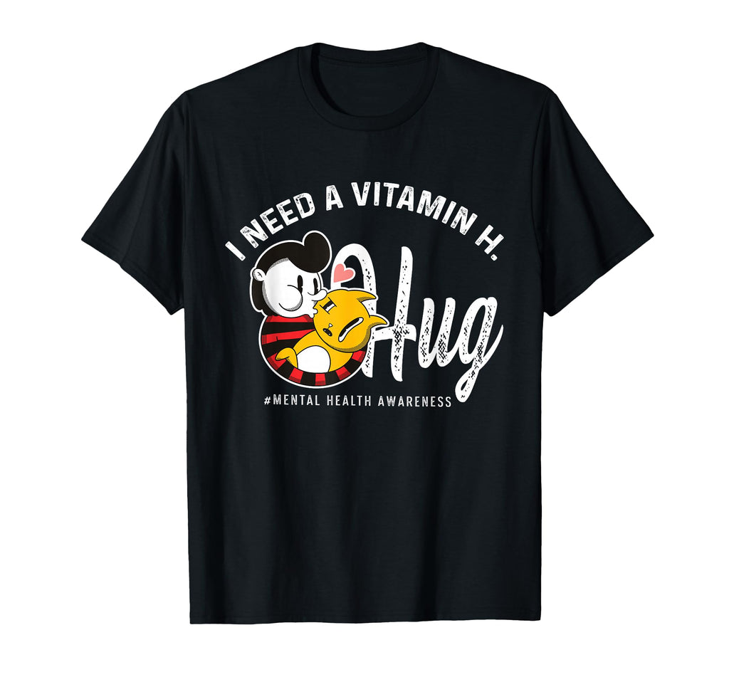 Funny Vitmain H Hug Mental Health T-Shirt - Minimalist Print for Adults - T-Shirt, Sweatshirt, Hoodie