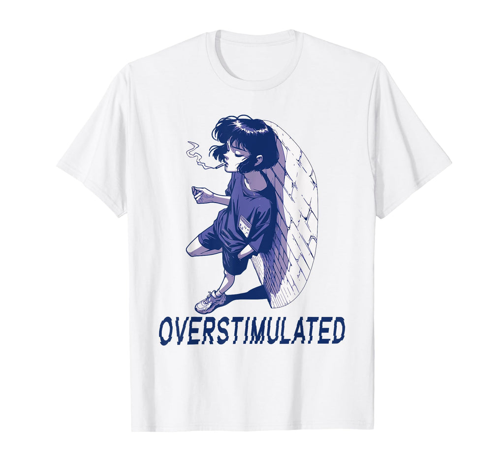 Funny Overstimulated Hoodie - Minimalist Print Men Women - T-Shirt, Sweatshirt, Hoodie