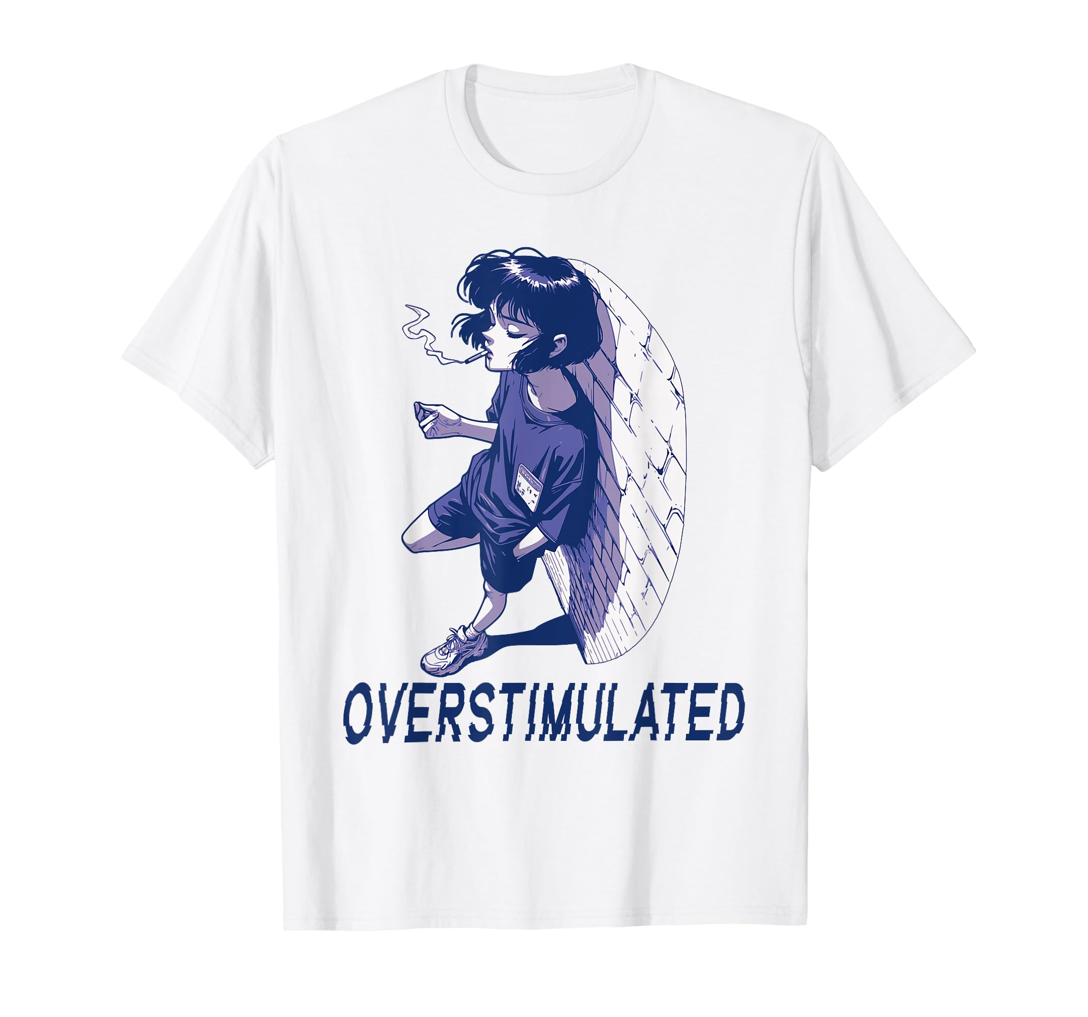 Funny Overstimulated Hoodie - Minimalist Print Men Women - T-Shirt, Sweatshirt, Hoodie