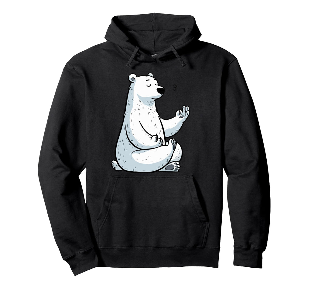 Meditation Polar Bear Yoga Pose Hoodie - Casual Everyday Wear for Adults - T-Shirt, Sweatshirt, Hoodie