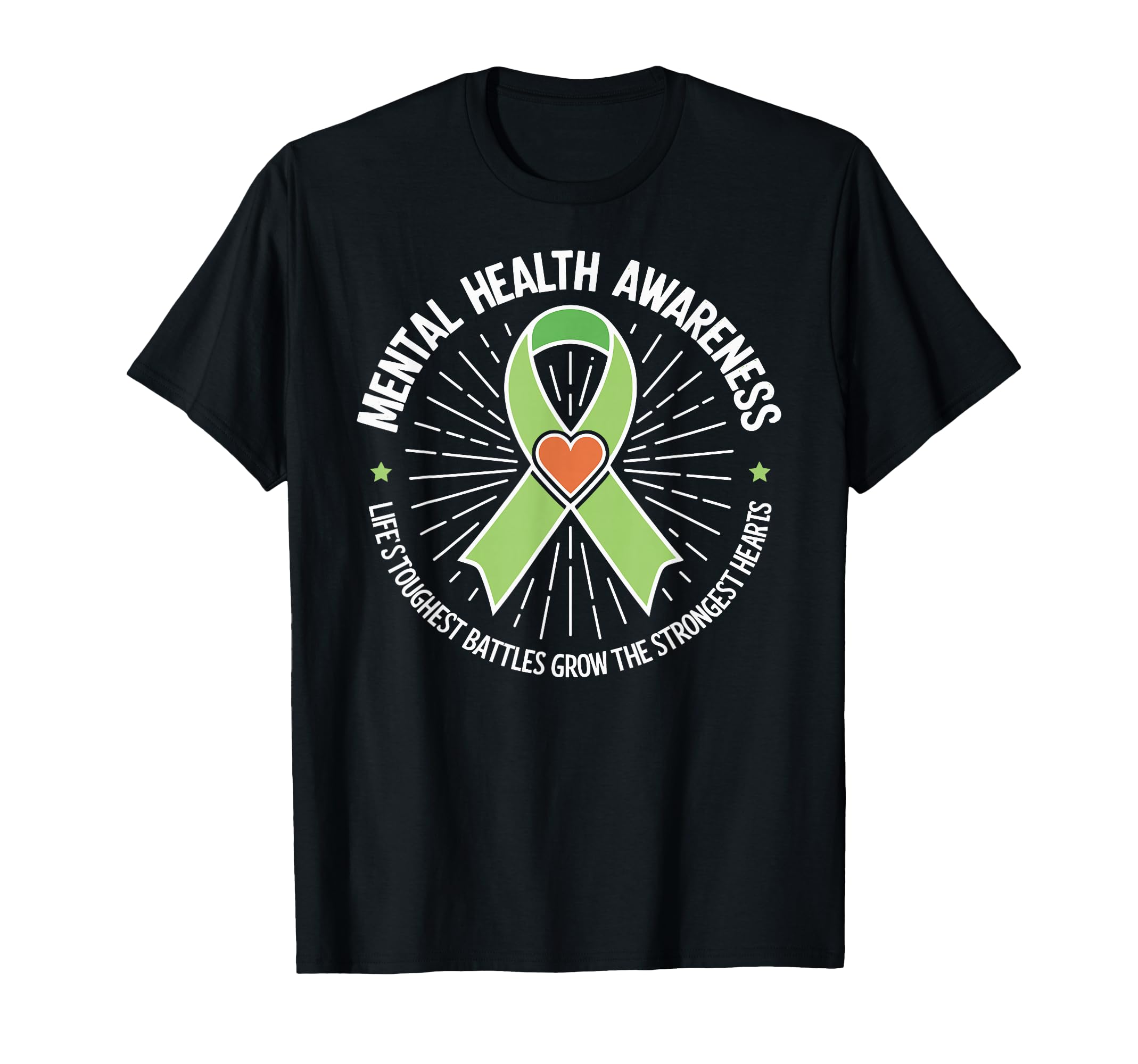 Mental Health Awareness Month Green Ribbon T-Shirt - Novelty Apparel Unisex - T-Shirt, Sweatshirt, Hoodie