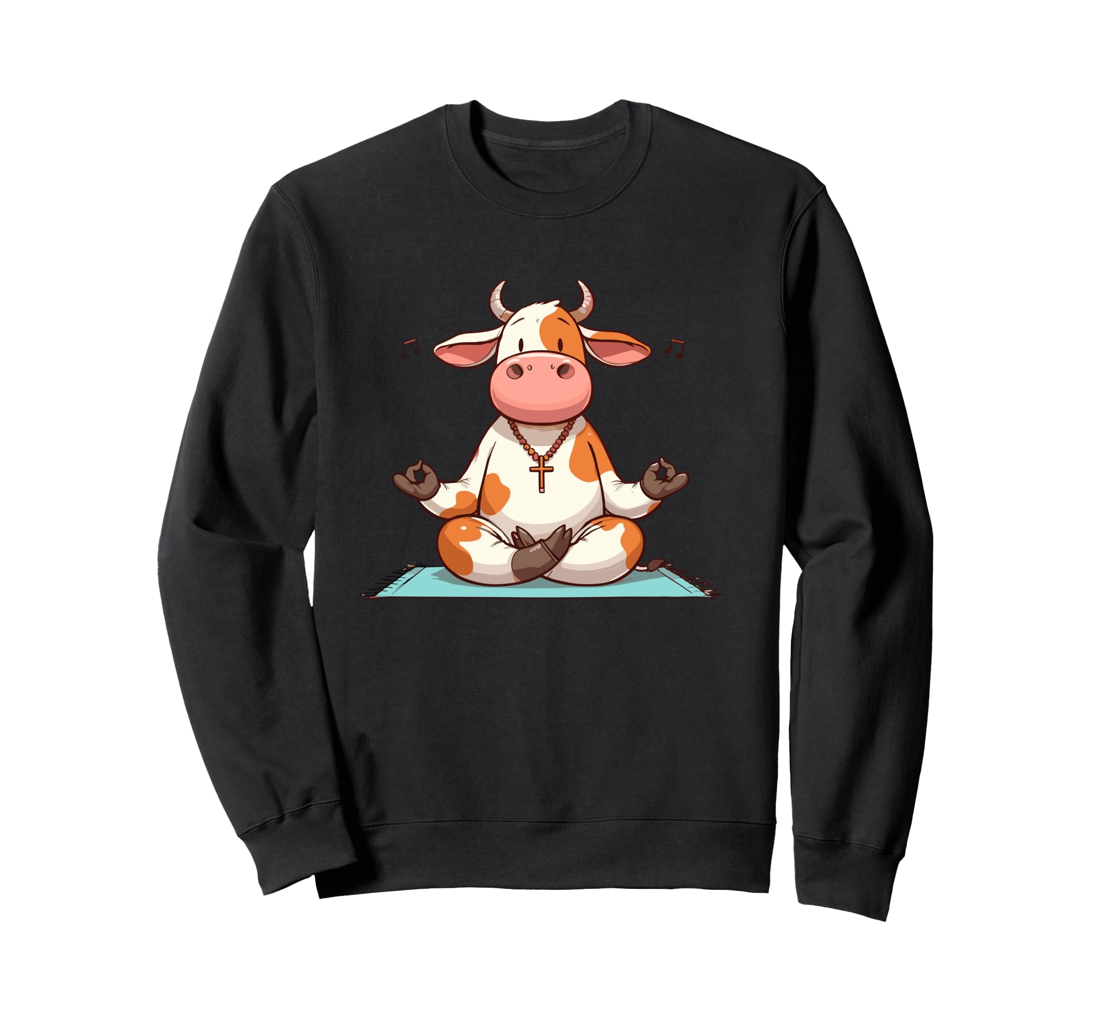 Meditation Cow Yoga Pose Relaxing Sweatshirt - Novelty Apparel for Adults - T-Shirt, Sweatshirt, Hoodie