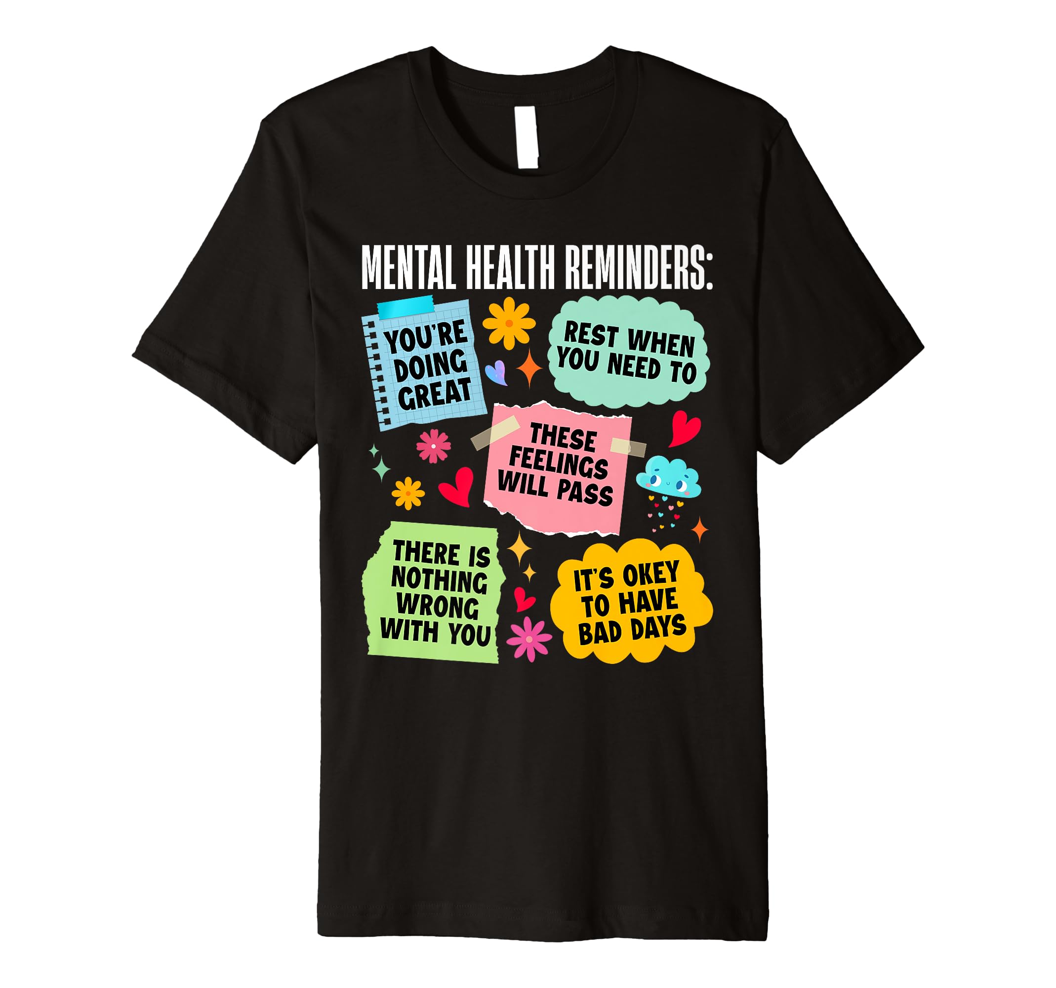 Groovy Mental Health Reminders Mental T-Shirt - Trendy Graphic Men Women - T-Shirt, Sweatshirt, Hoodie
