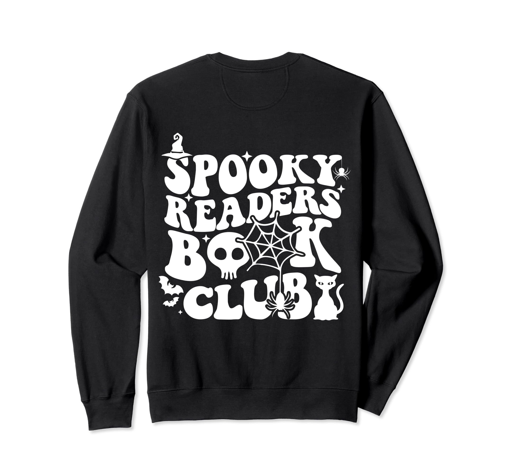 Spooky Readers Book Club Groovy Back T-Shirt - Minimalist Print Men Women - T-Shirt, Sweatshirt, Hoodie