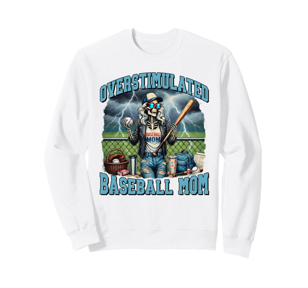 Baseball Mama Game Day Skeleton Sweatshirt - Aesthetic Graphic Men Women - T-Shirt, Sweatshirt, Hoodie