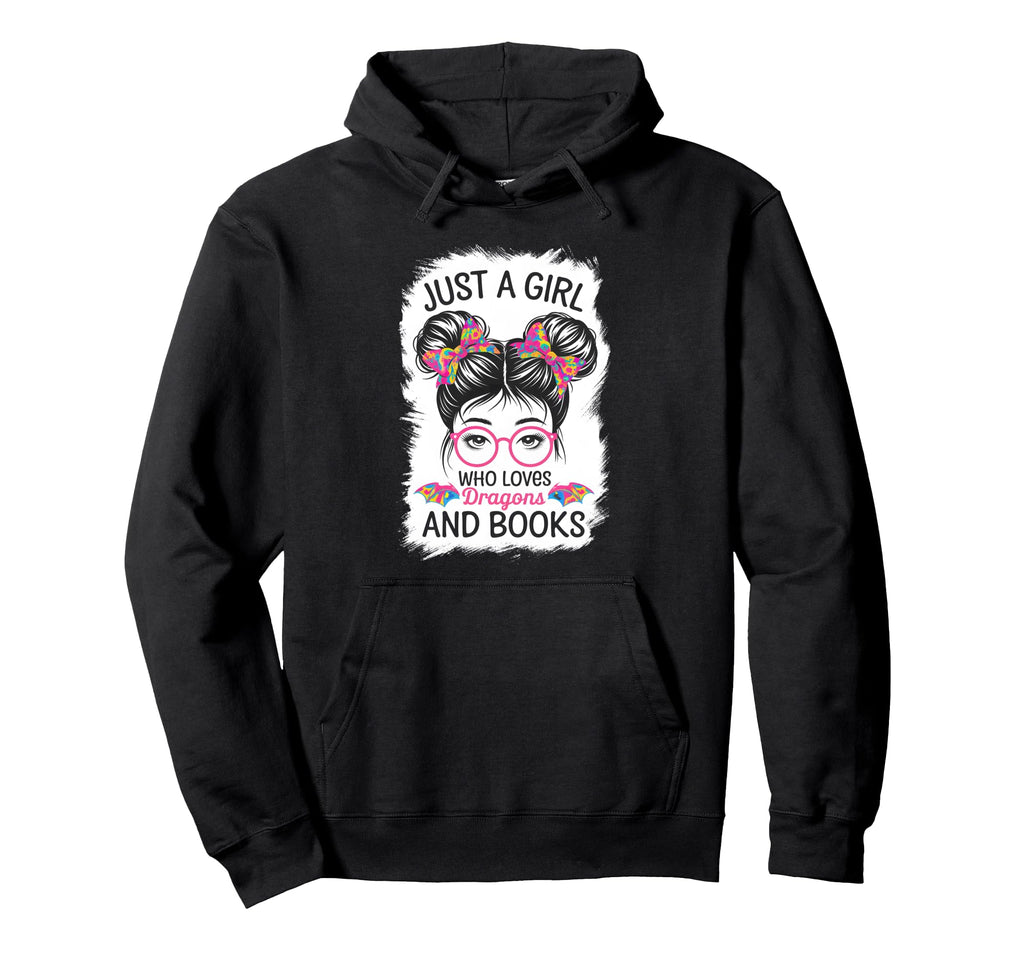 Just Who Loves Dragons And Books Hoodie - Unique Graphic Unisex - T-Shirt, Sweatshirt, Hoodie