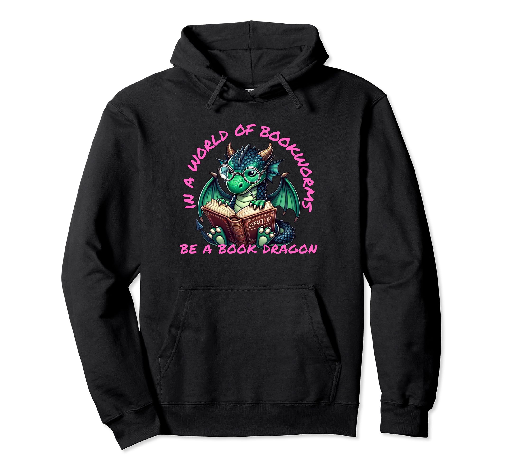 Dragon World Bookworms Be Book Dragon Hoodie - Aesthetic Graphic for Adults - T-Shirt, Sweatshirt, Hoodie