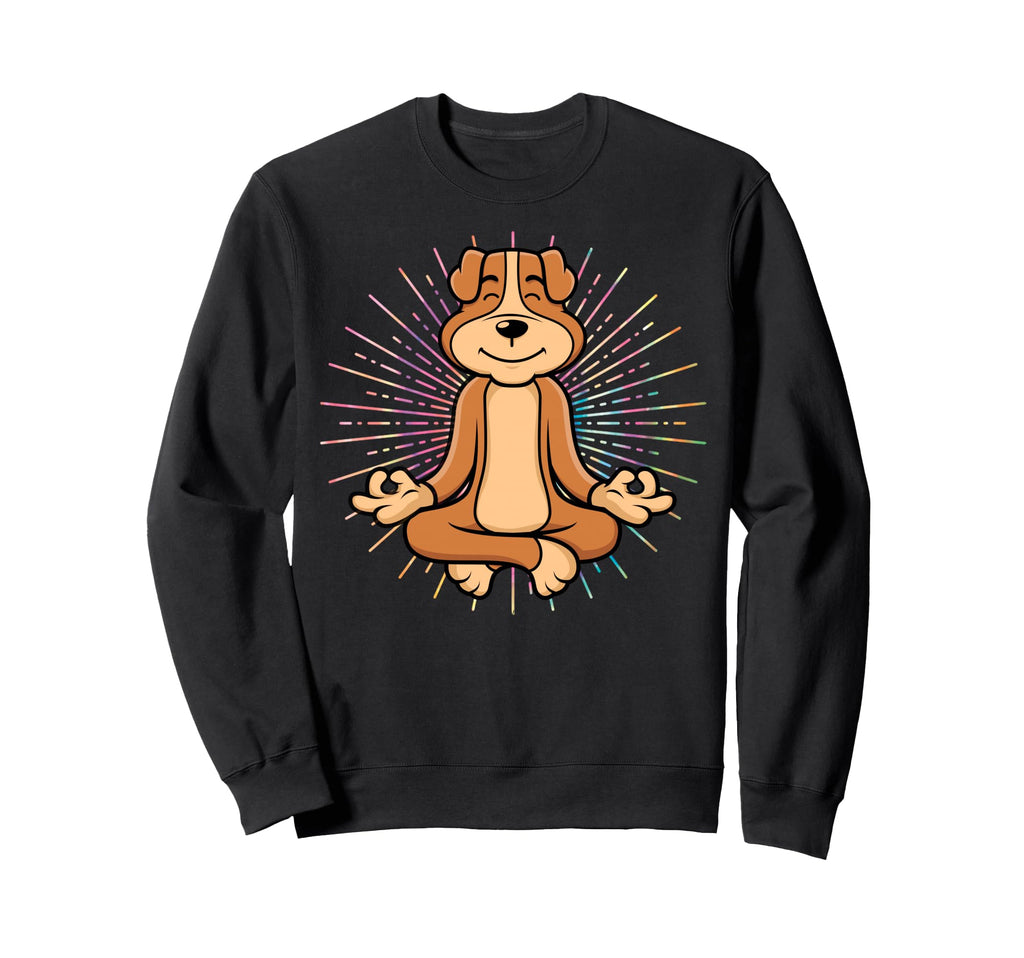 Funny Dog Yoga Lotus Pose Sweatshirt - Streetwear Style Men Women - T-Shirt, Sweatshirt, Hoodie