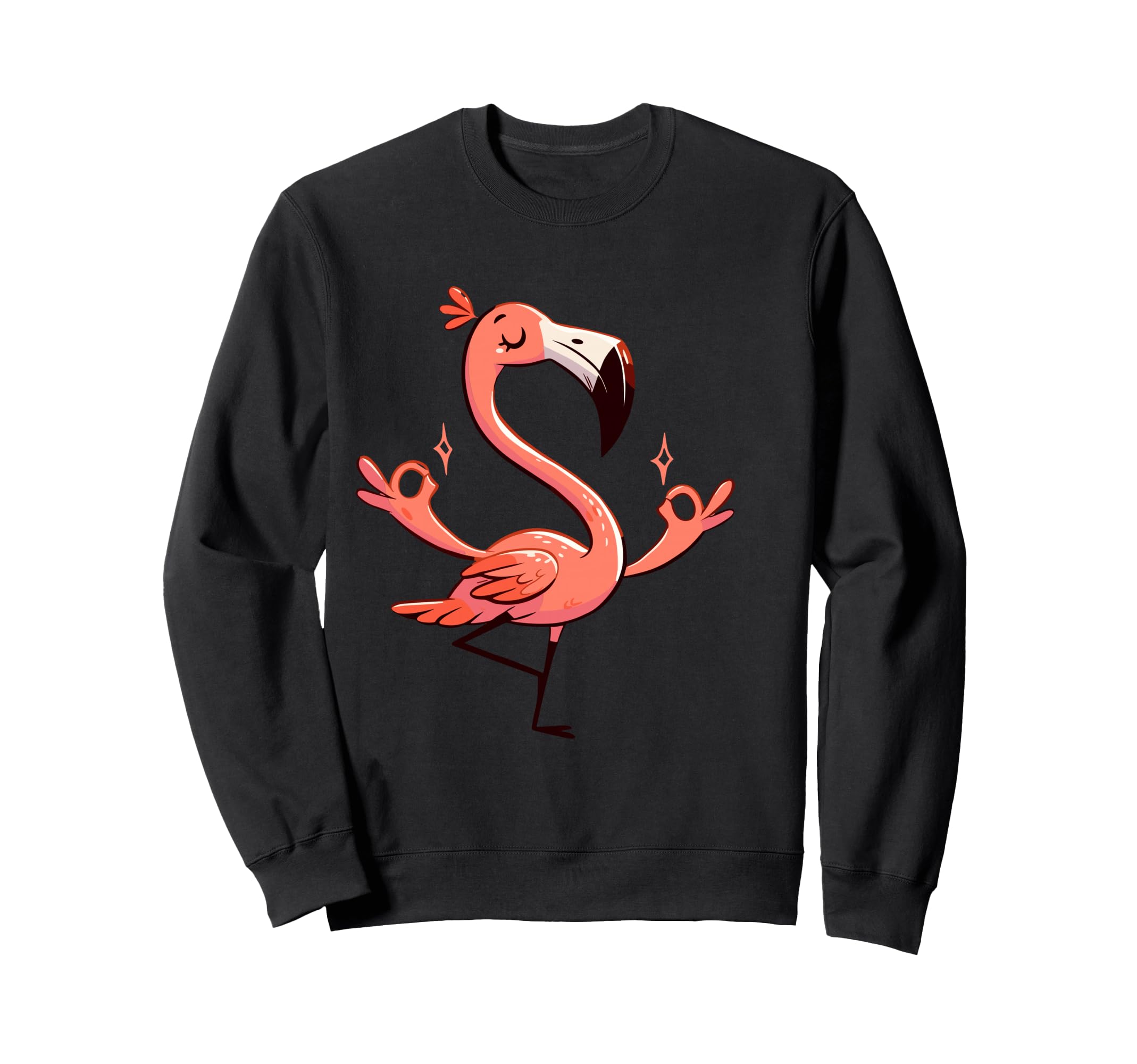 Meditation Flamingo Yoga Pose Sweatshirt - Graphic Print Men Women - T-Shirt, Sweatshirt, Hoodie