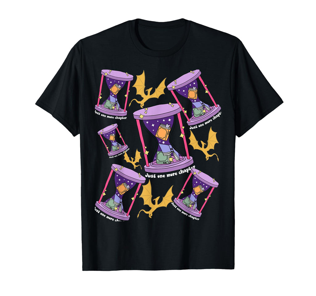 Fantasy Dragon And Hourglass Whimsical T-Shirt - Unique Graphic Men Women - T-Shirt, Sweatshirt, Hoodie