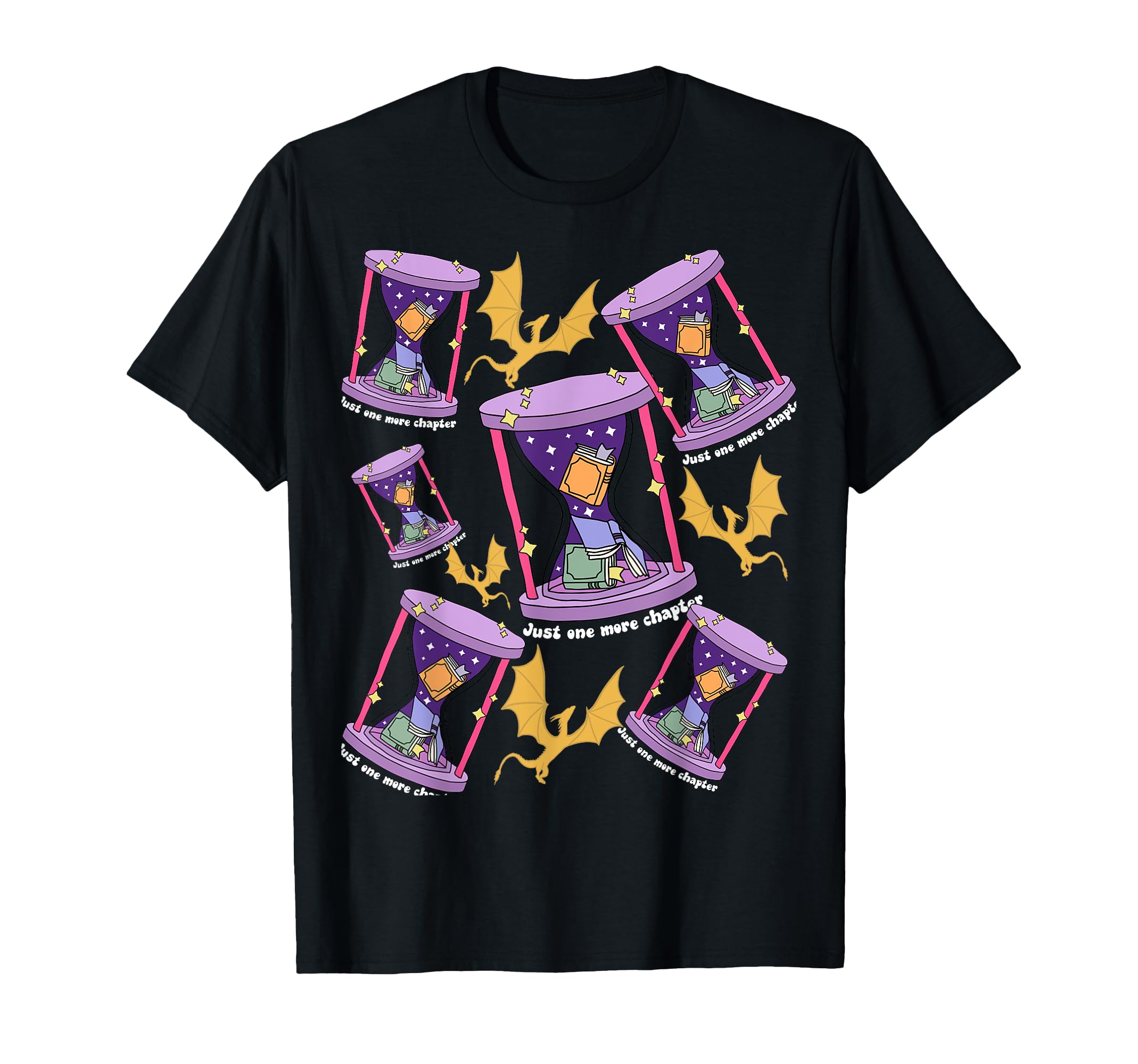 Fantasy Dragon And Hourglass Whimsical T-Shirt - Unique Graphic Men Women - T-Shirt, Sweatshirt, Hoodie