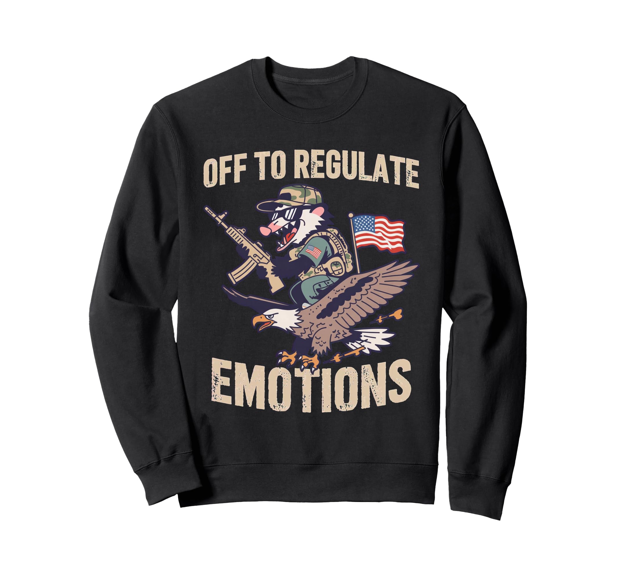 Off To Regulate Emotions Opossum Sweatshirt - Trendy Graphic Men Women - T-Shirt, Sweatshirt, Hoodie