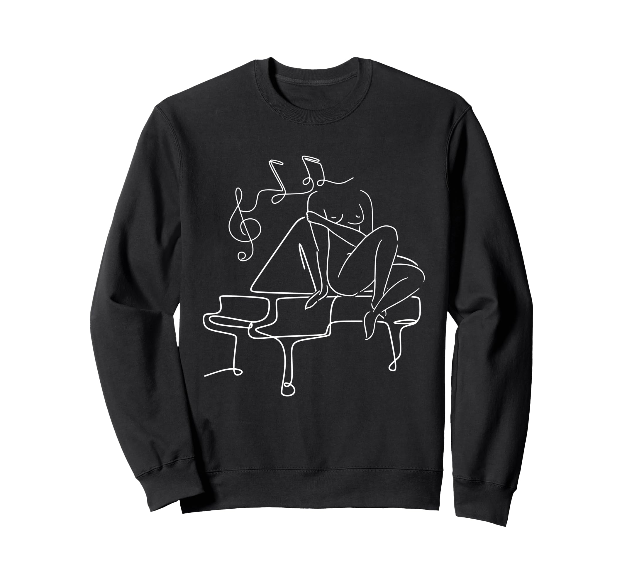 Music Line Art Piano Abstract Minimalist Sweatshirt - Graphic Print Unisex - T-Shirt, Sweatshirt, Hoodie