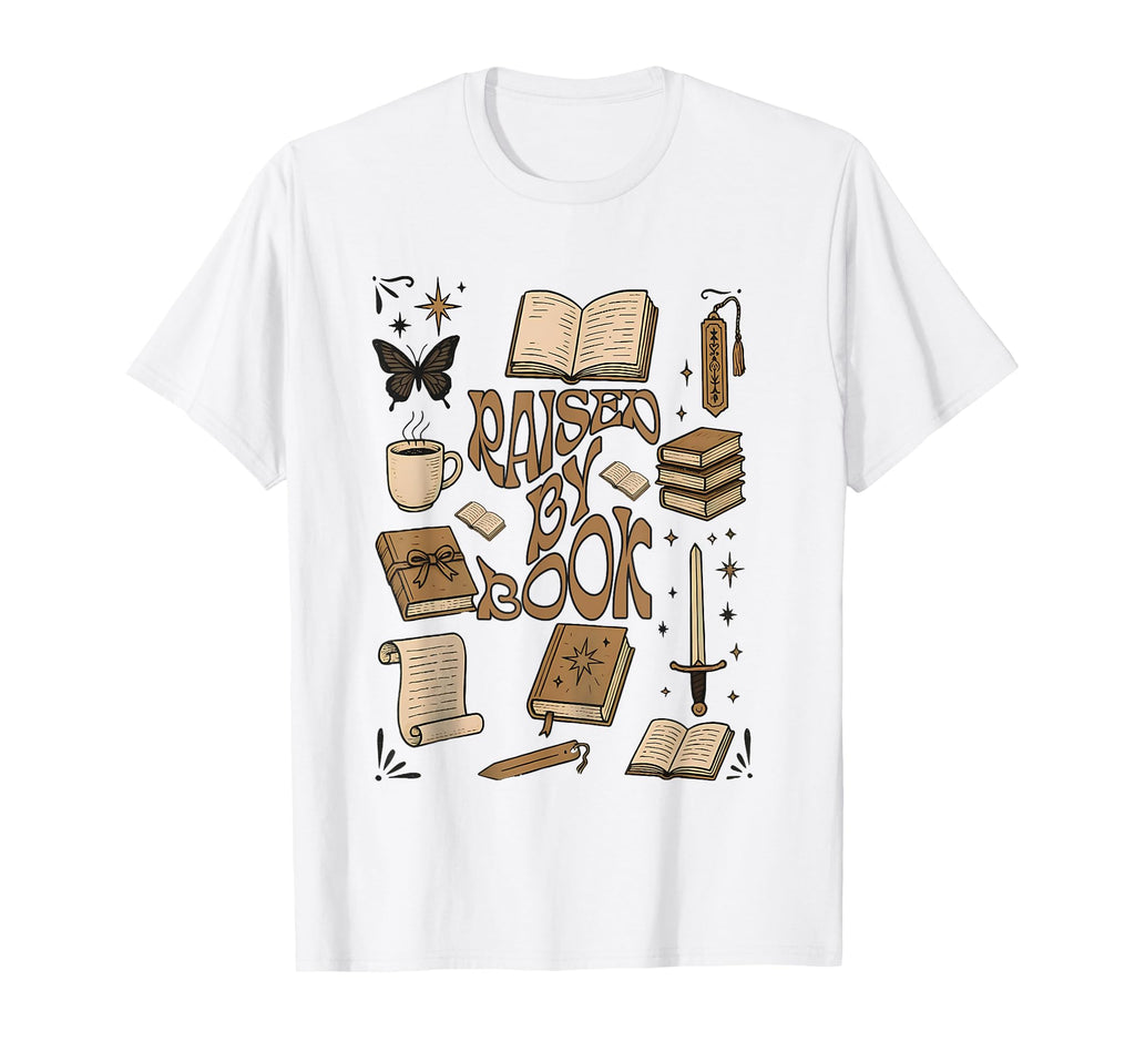 Raised Books Book Lovers Bookworm T-Shirt - Fun Novelty Design for Adults - T-Shirt, Sweatshirt, Hoodie