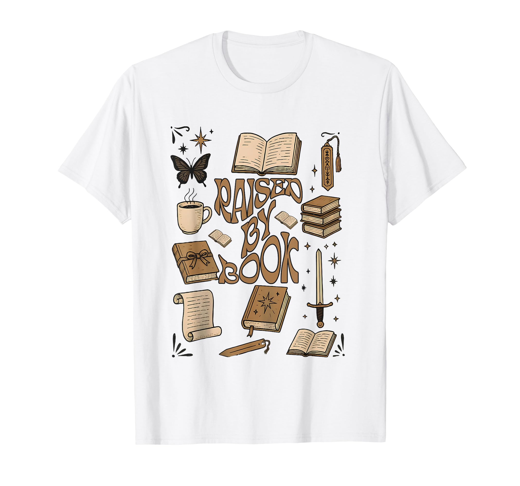Raised Books Book Lovers Bookworm T-Shirt - Fun Novelty Design for Adults - T-Shirt, Sweatshirt, Hoodie