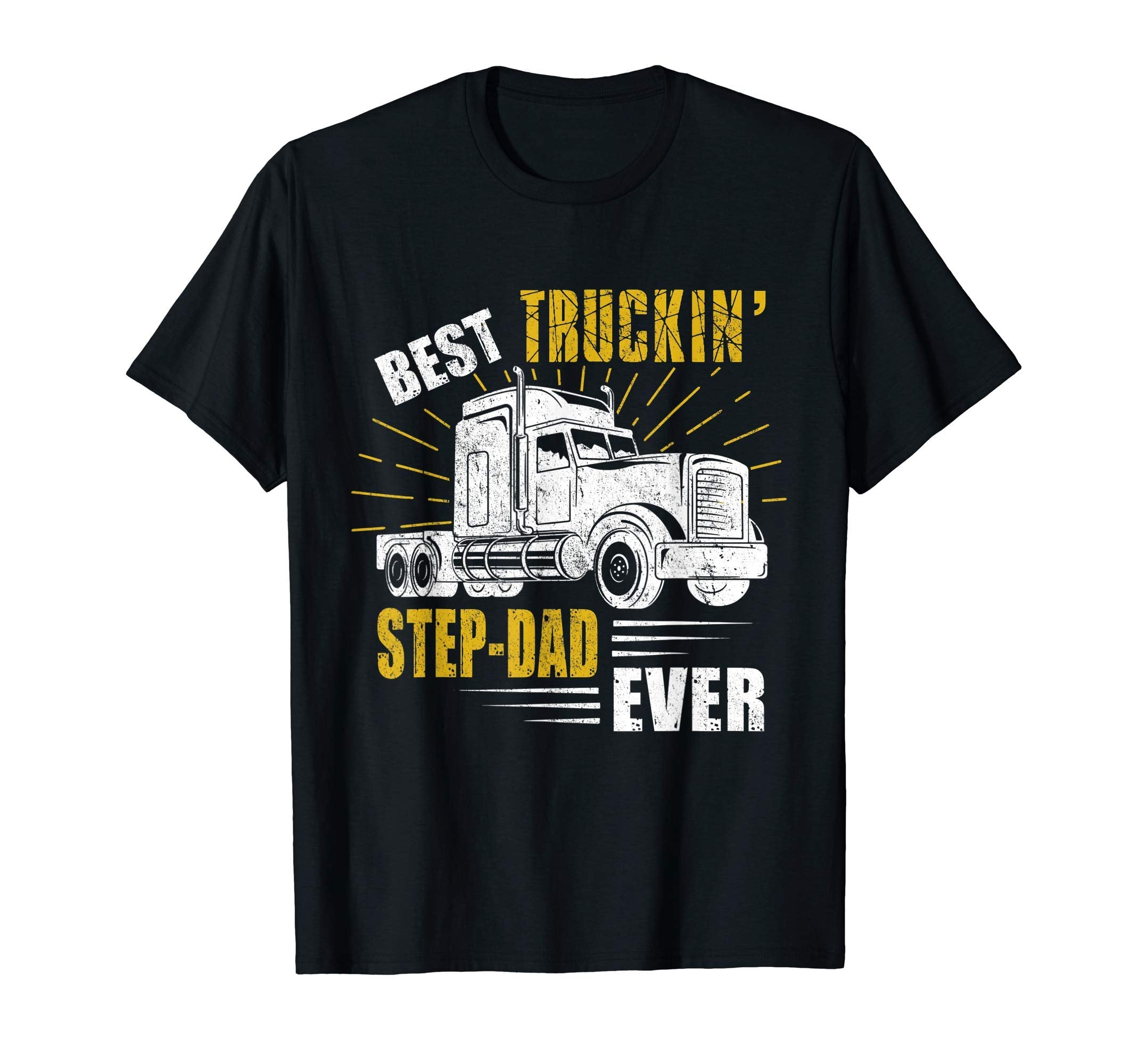 Mens Best Truckin Step Dad Ever Trucker T-Shirt - Graphic Print for Adults - T-Shirt, Sweatshirt, Hoodie