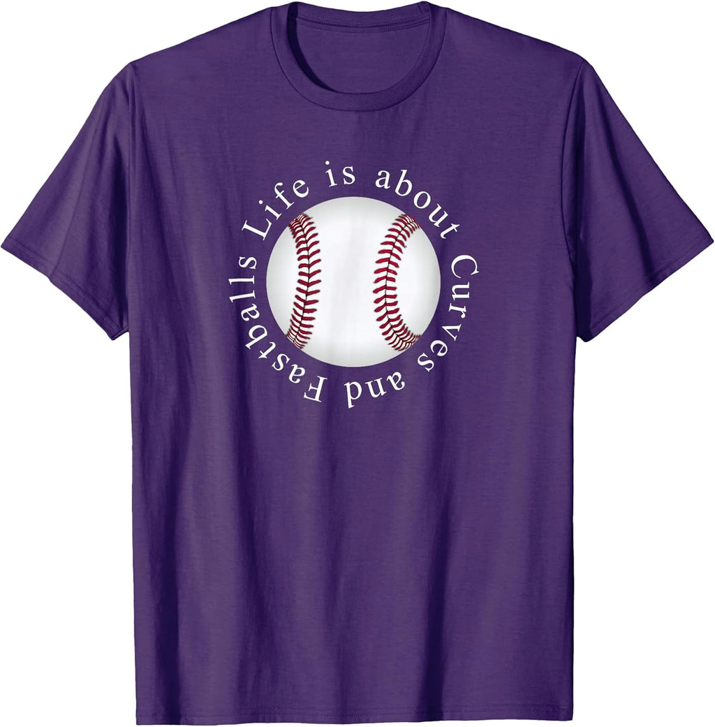 Life Is About Curves and Fastballs Merch Unisex T-shirt, Sweatshirt, Hoodie, Long Sleeve Tee - T-Shirt, Sweatshirt, Hoodie