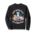 Easily Distracted Cats And Inner Sweatshirt - Trendy Graphic Men Women - T-Shirt, Sweatshirt, Hoodie