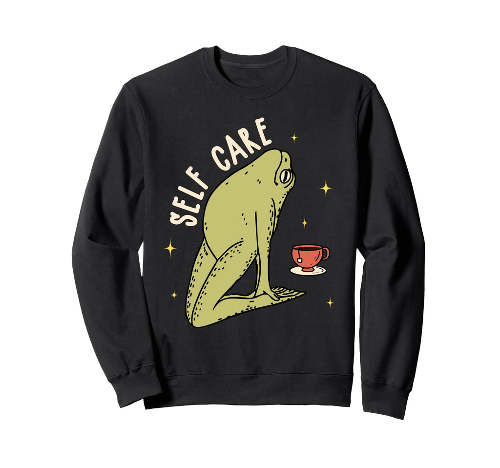 Self Care Frog Yoga Tea Lover Sweatshirt - Streetwear Style Men Women - T-Shirt, Sweatshirt, Hoodie
