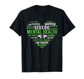Heart Green Ribbon Mental Health T-Shirt - Casual Everyday Wear Men Women - T-Shirt, Sweatshirt, Hoodie